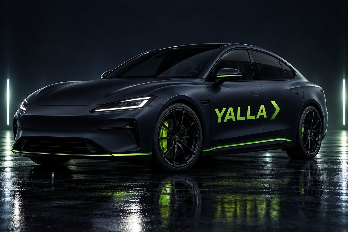 Car wrapped in YALLA vinyl livery